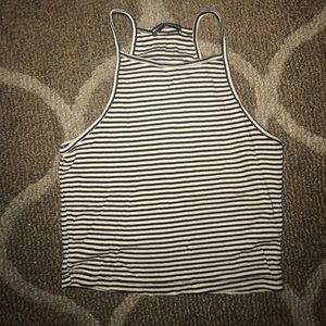 black & white stripped crop top
