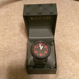 Mens Zoo York watch black/coral red