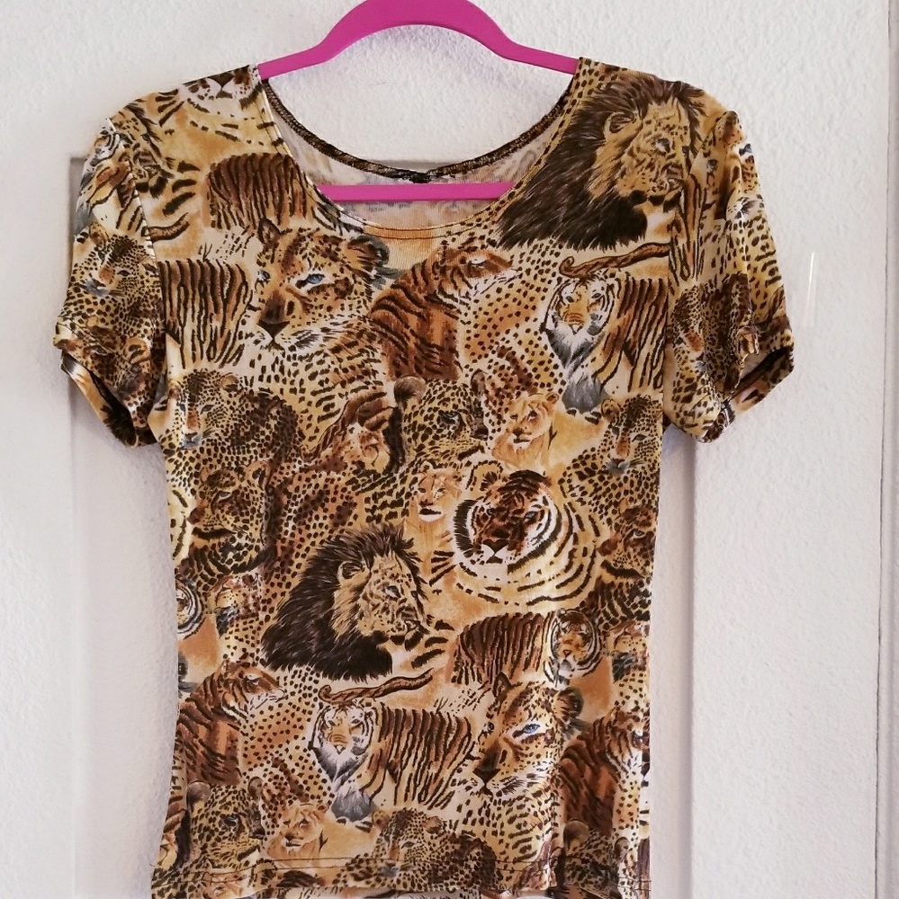 80s Vintage Tiger print tee
