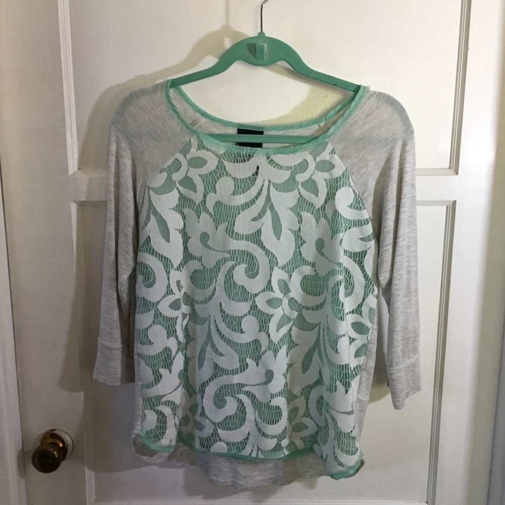 Anthropologie • Dolan • Lace Overlay Baseball Tee