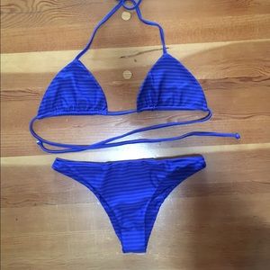 Mikoh Blue Striped Bikini