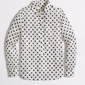 J. Crew • Polka Dot Button Up Blouse • Size Sm