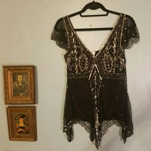 💥 CLEARANCE💥 Vintage Beaded and Sequin Top
