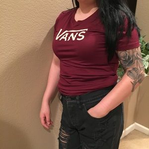 Brand New Maroon Vans Tee