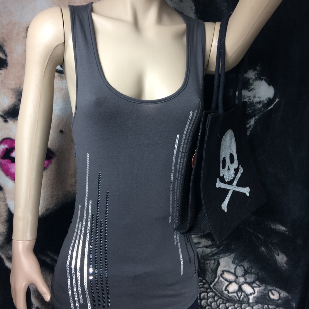 Thread : Tank Grey with sequins accent - Picture 2 of 6