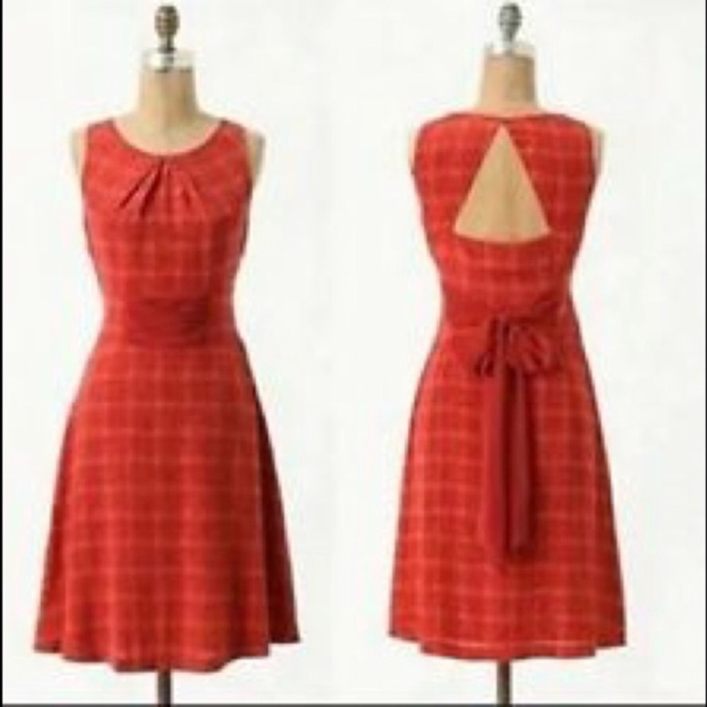 Anthropologie Girls from Savoy Red orange dress