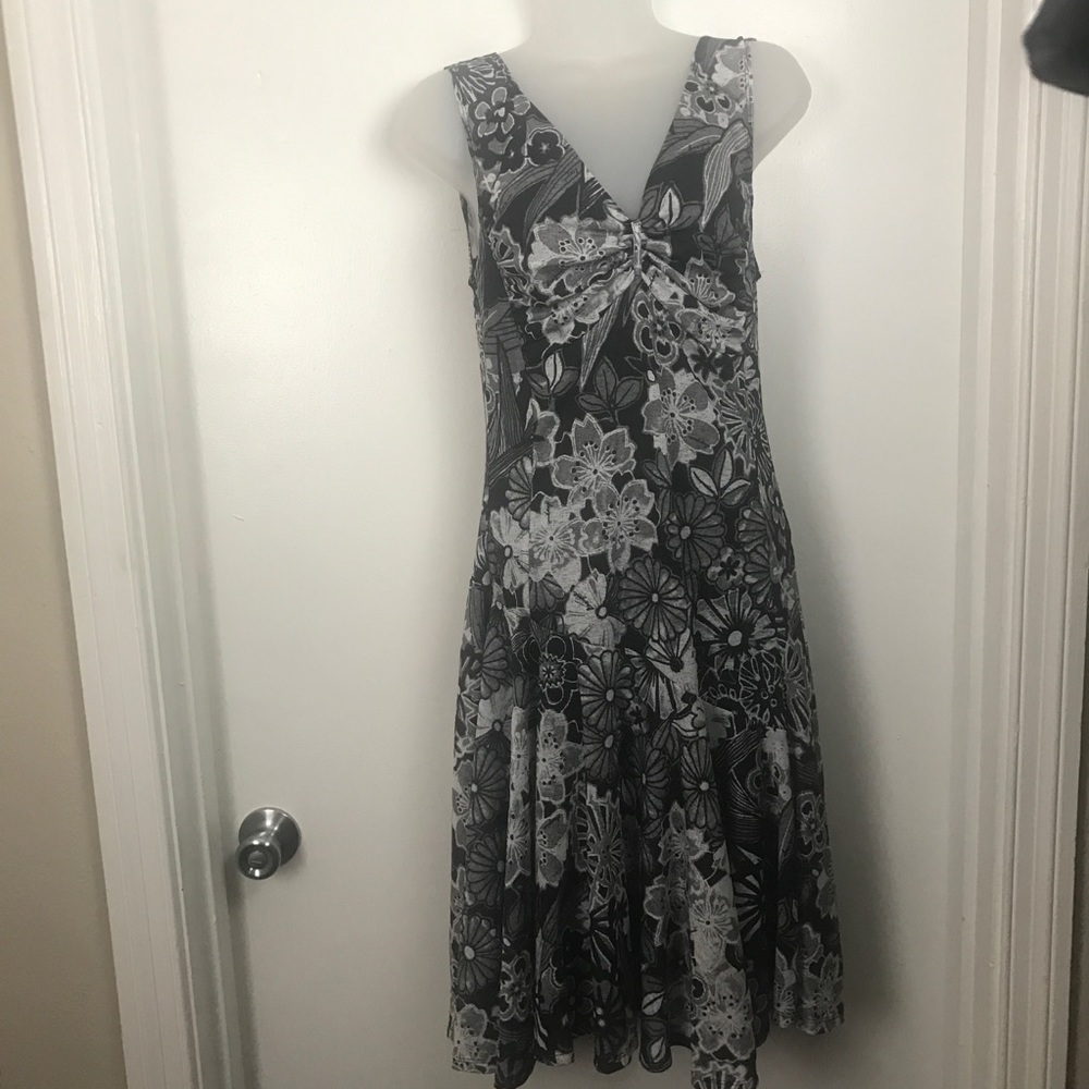 Black and white floral dress