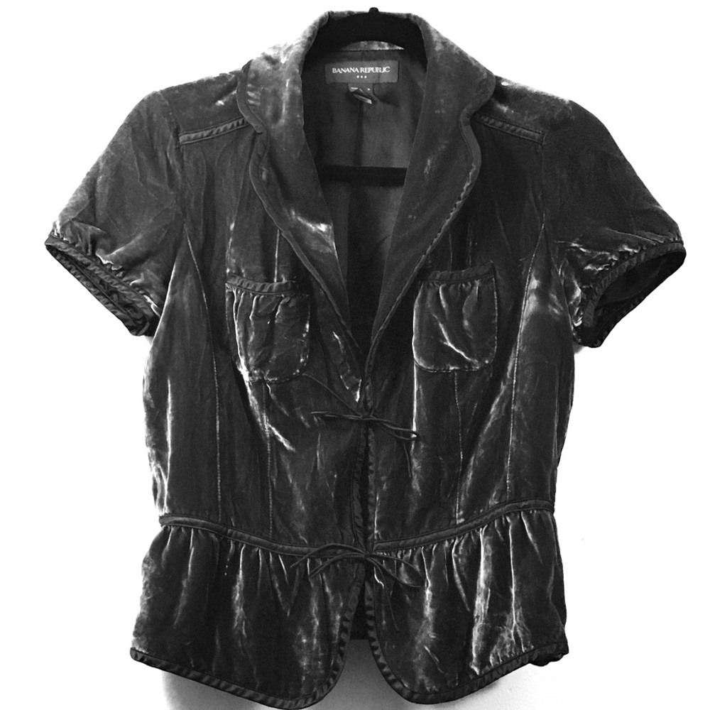Banana Republic Velvet Peplum Lace-up Blazer