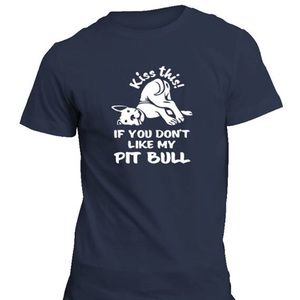 Pitbull Shirt - Kiss This Funny Unisex tee Shirt
