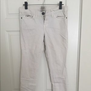 Current Elliot White Straight Leg Jeans Studded