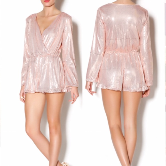 SALE Scarlett’s Rosegold Sequin Romper - Picture 2 of 6