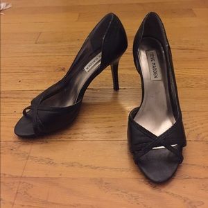 Steve Madden Black Leather Peep Toe Heels Steve Madden Black Leather Peep Toe Heels
