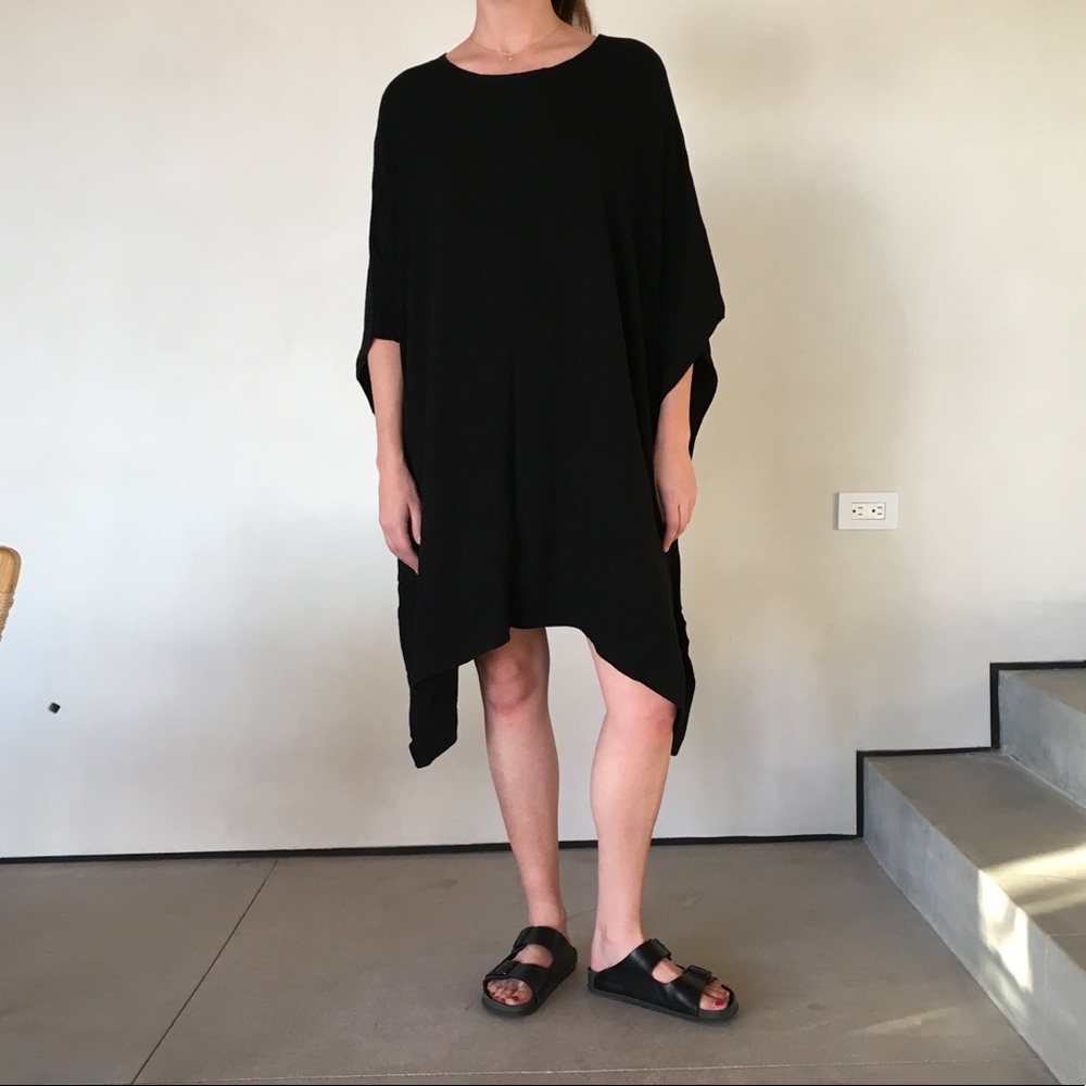 Tienda Ho Black Square Drape Dress Caftan