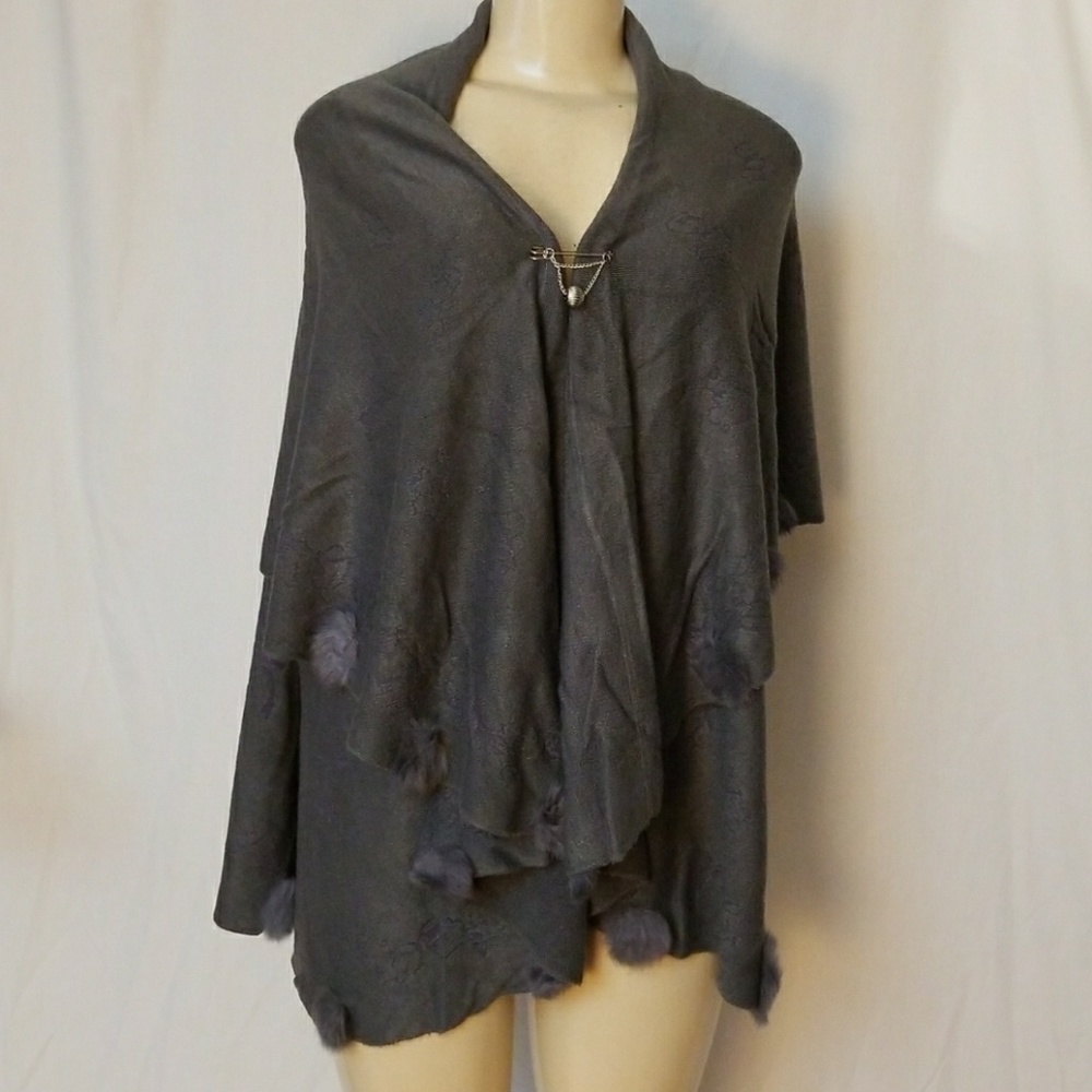 NEW! Gray charcoal cape poncho