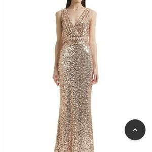 Long blush sequence dress