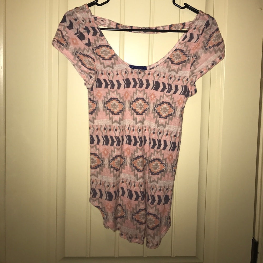 Pink Aztec short sleeve shirt