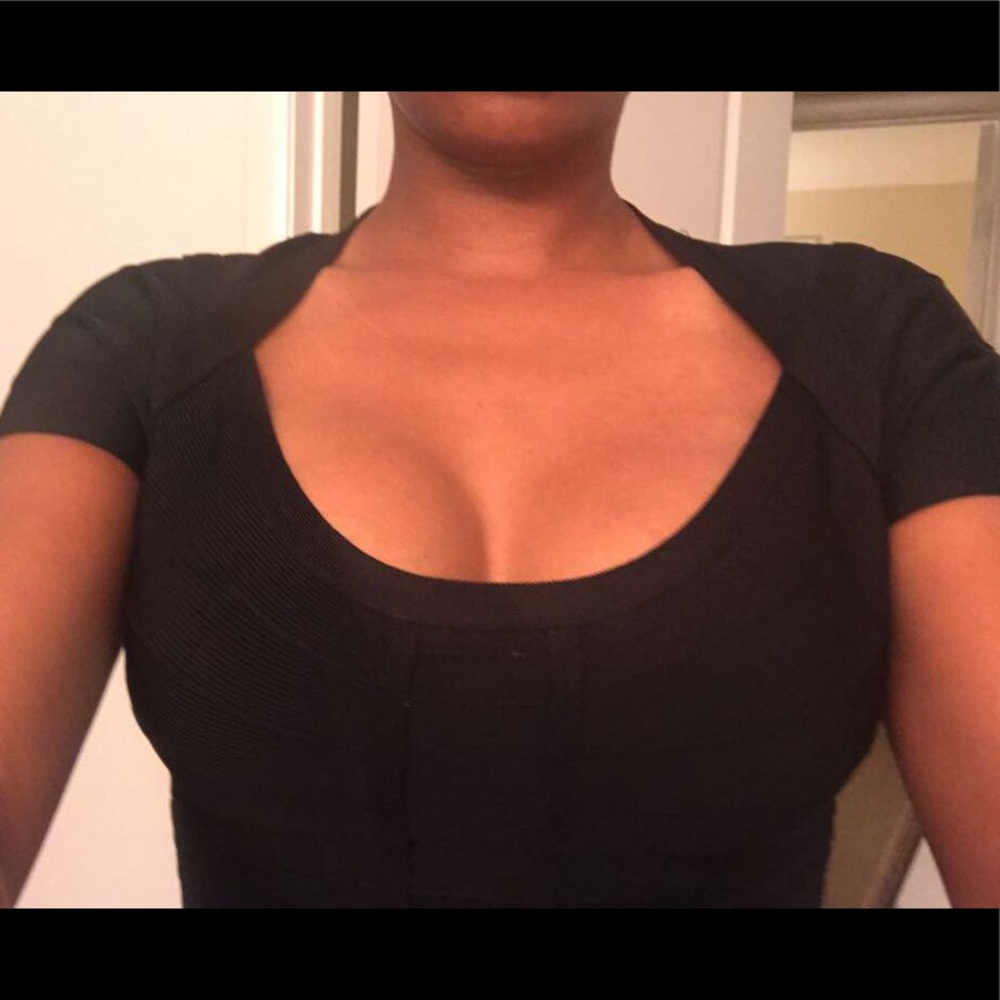 Herve Leger Black fitted dress