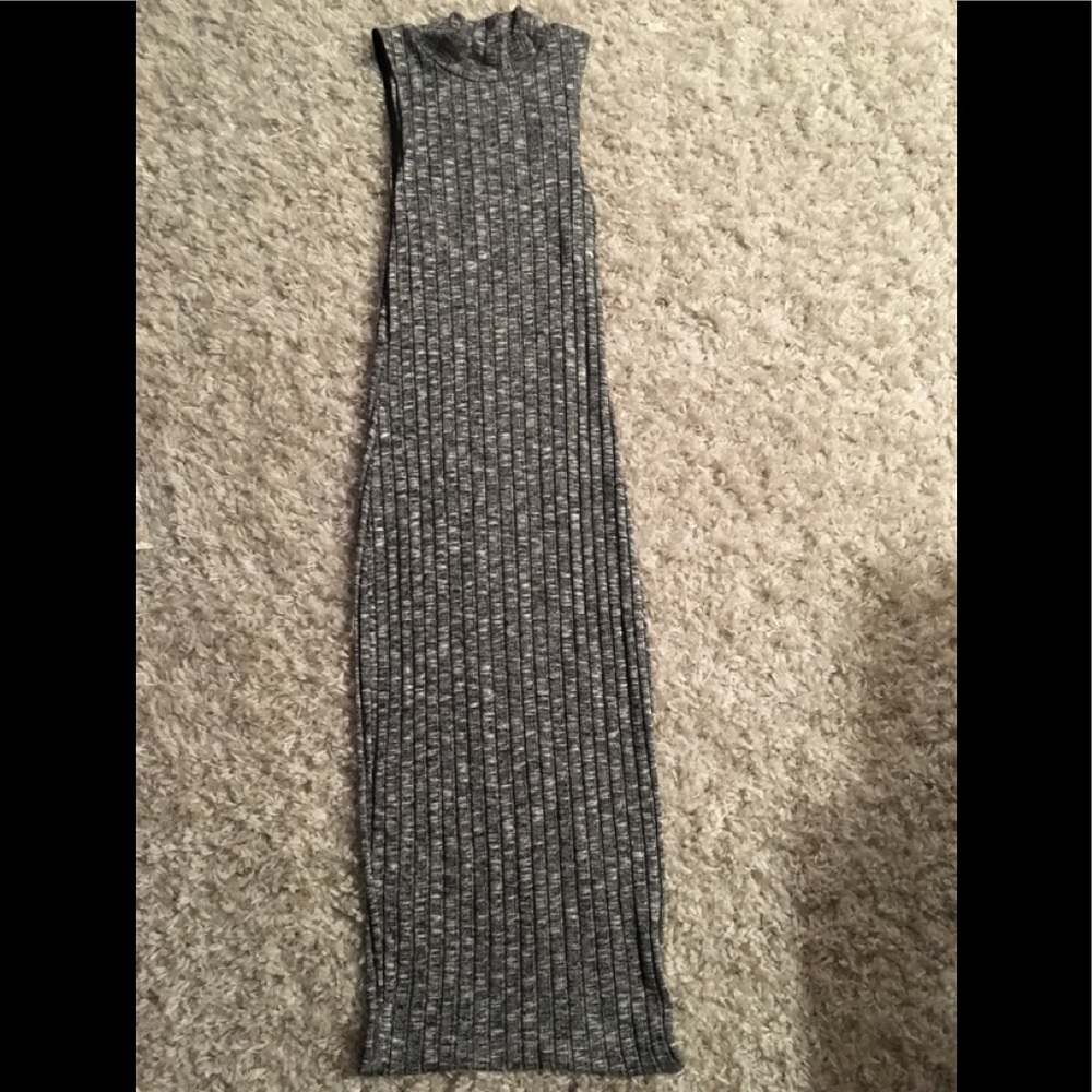 Necessary Clothing midi, stretchy grey dress
