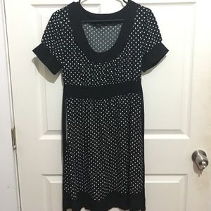 Black dress with white polka dots