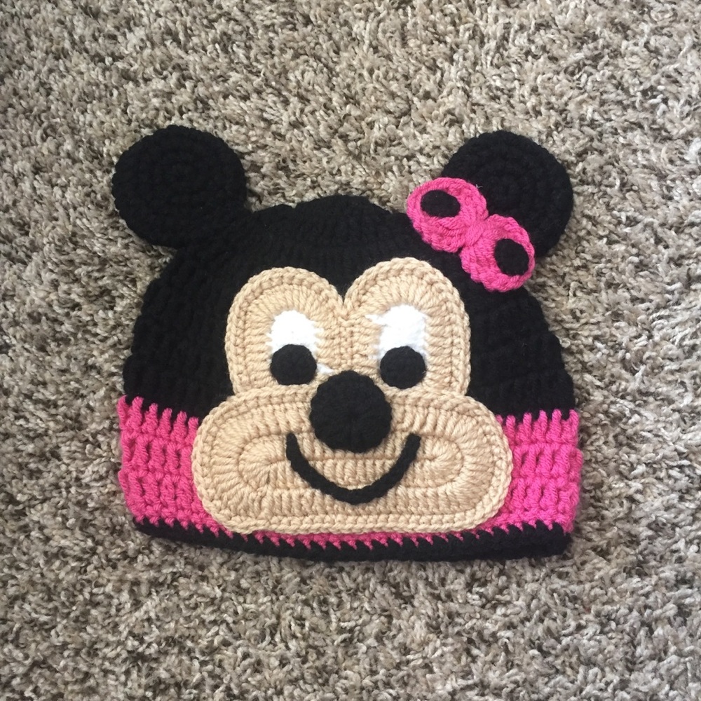 Minnie Mouse Animal Winter Kid Crochet Hat