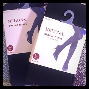 Merona double pack opaque tights control top
