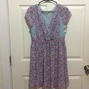 Blue and purple floral dress