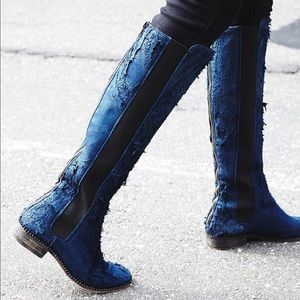 Free People Women's Blue 'Callow' Tall Boots New 8
