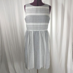 Black white pattern stripe Loft sundress NWT 12