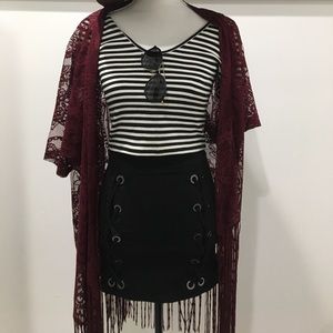 Wine Lace Kimono with fringe ❤️💋
