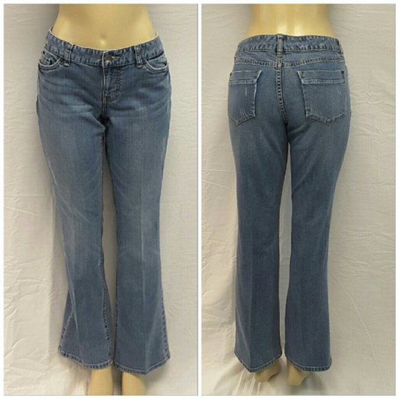 Denim - Slightly Distressed Faded Denim Jeans, size 12