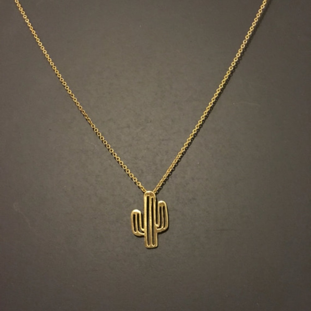 Cactus Necklace Rose Gold, Gold, Silver (Select 1)