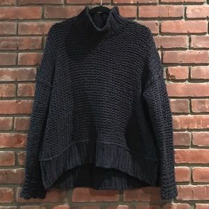 Free people over sized sweater. Navy.