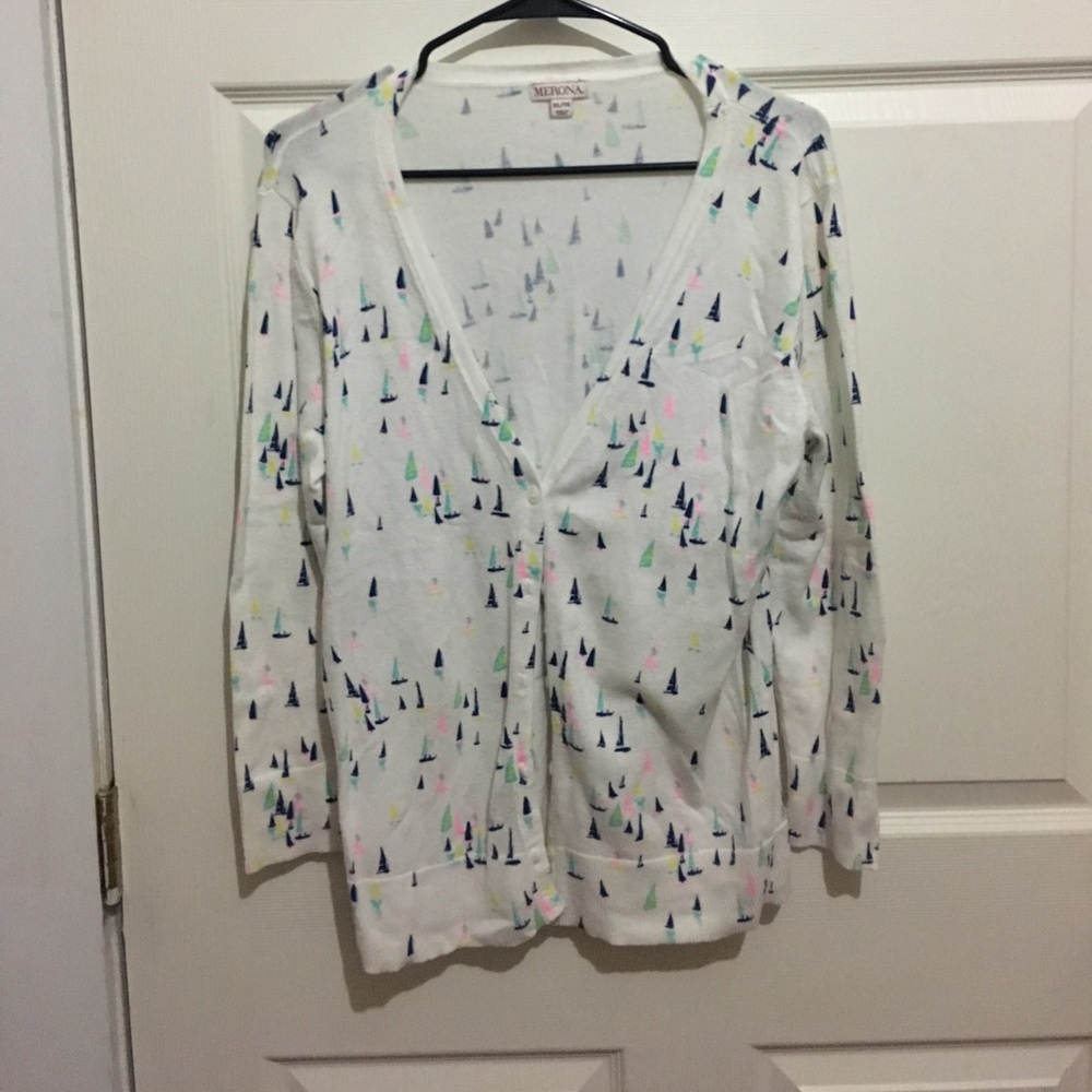 Cardigan with sail boats