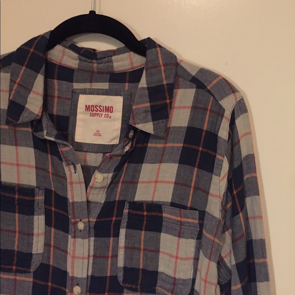 plaid button down
