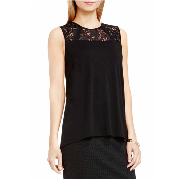 Vince Camuto Lace Detail Top - Picture 2 of 5