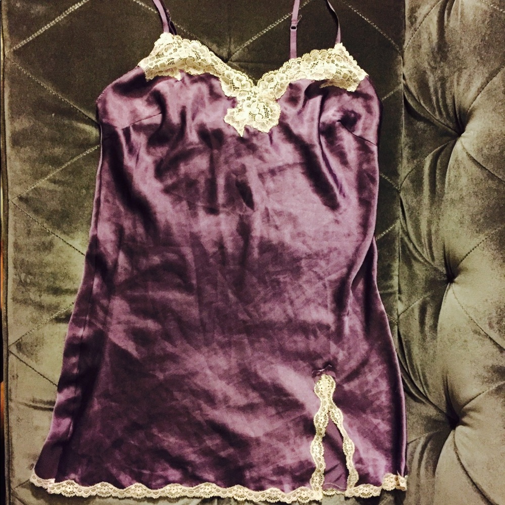 Victoria's Secret Purple Satin Nightgown w/ Lace