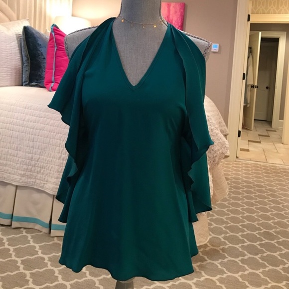 Karina Grimaldi Tops - 🦄 Karina Grimaldi Peacock Teal Scarf Tunic Top