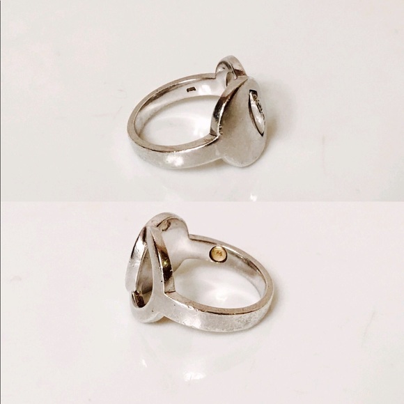 Movado Sterling & 18k Diamond Ring - Picture 4 of 7