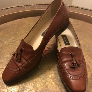 Authentic Bally brown leather loafers
