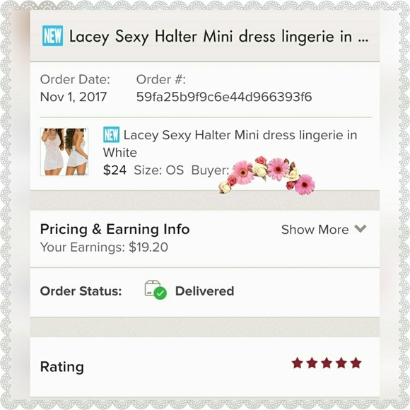 🆕 Lacey Sexy Halter Mini dress lingerie in Pink - Picture 6 of 8