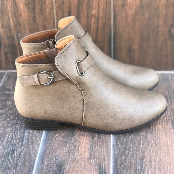 Distressed Taupe Chelsea Single Strap Side Boots - Picture 3 of 6