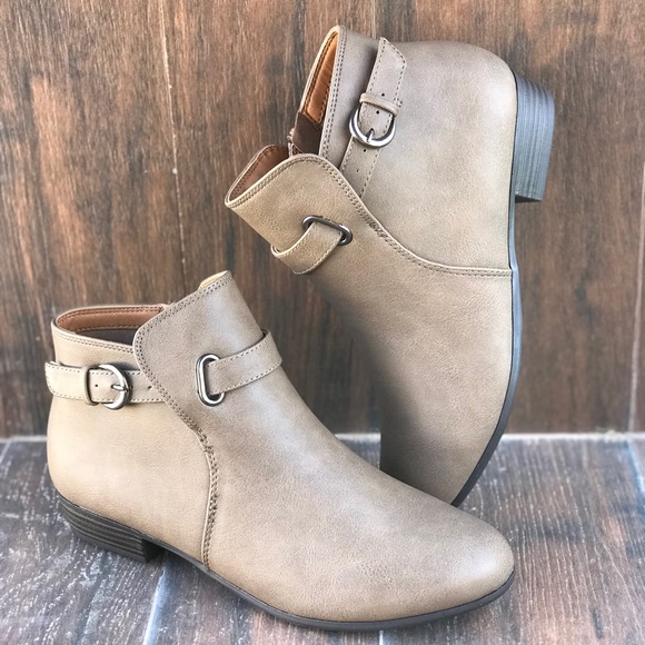 Distressed Taupe Chelsea Single Strap Side Boots - Picture 2 of 6