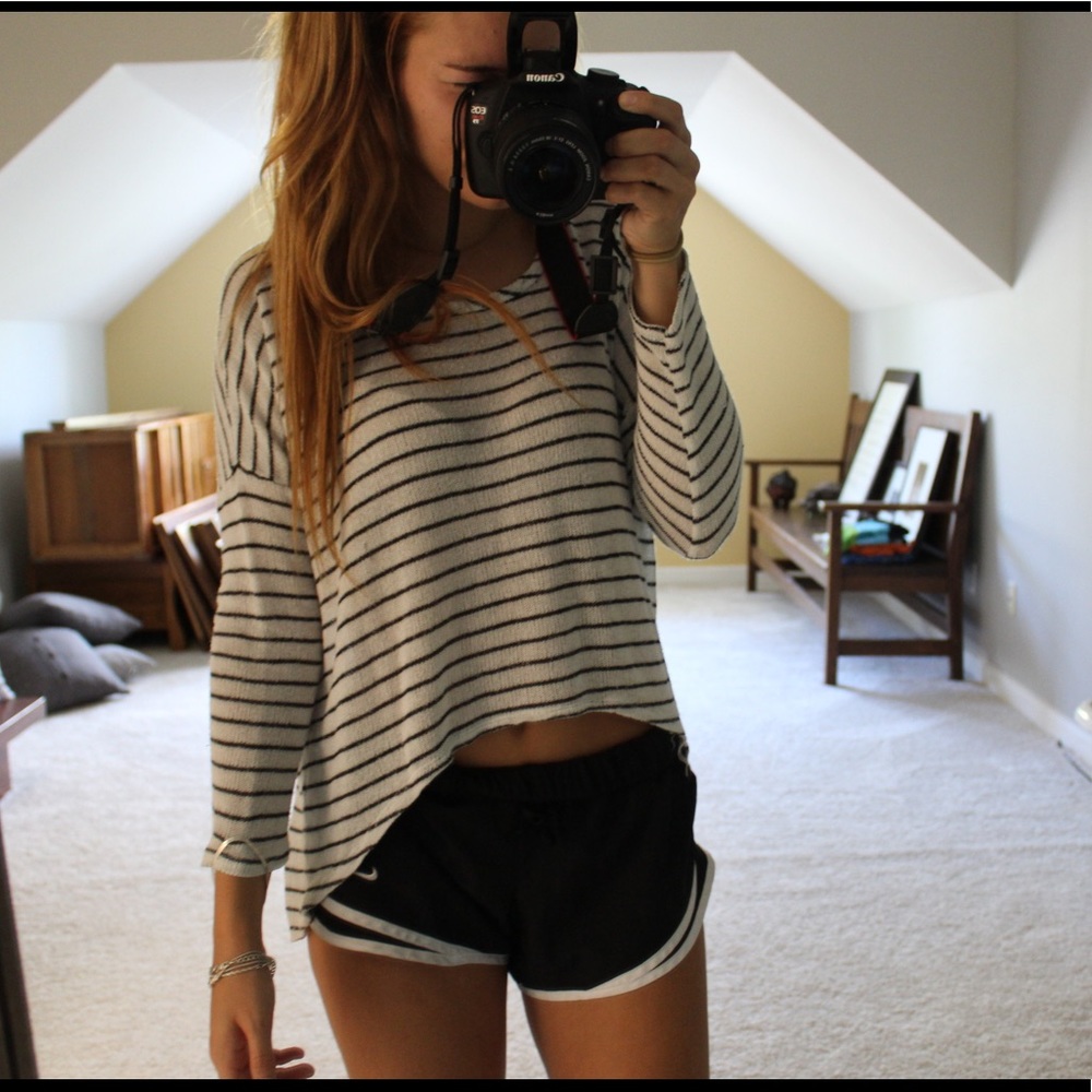 Urban outfitters black and white striped shirt S