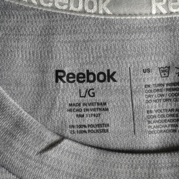 NWT REEBOK Gray Athletic Shirt Men - Picture 5 of 8