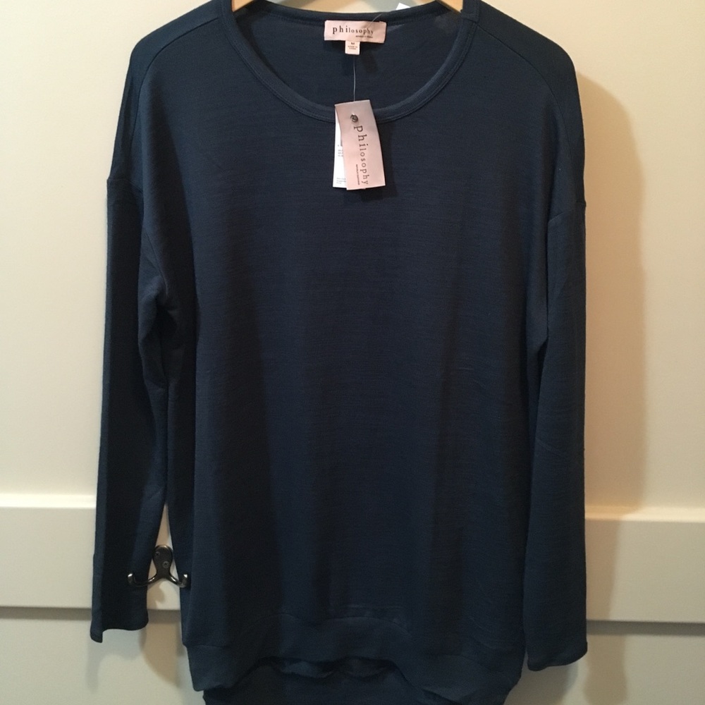 NOT AVAILABLE ! Philosophy long blue green top