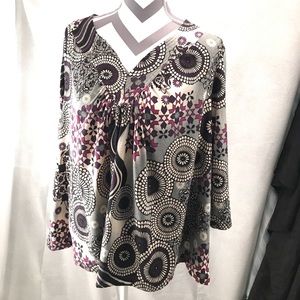 Purple grey peasant top