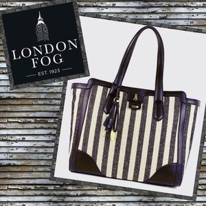 London Fog Skyler Striped Tote Bag London Fog Skyler Striped Tote Bag