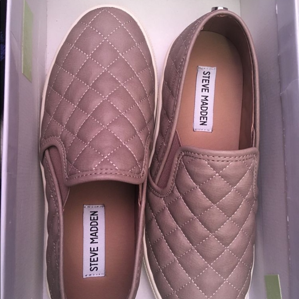 suede steve madden slip ons