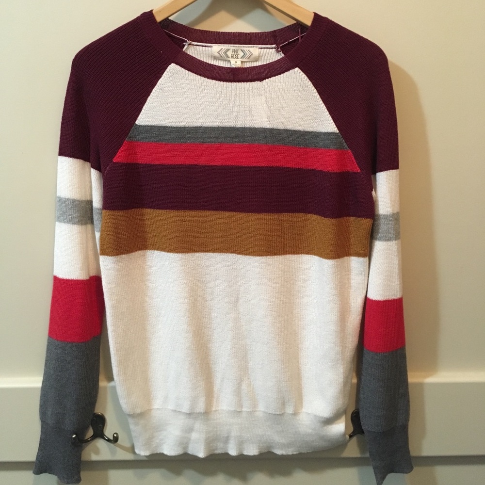 NOT AVAILABLE ! Pink Rose raglan sleeve sweater
