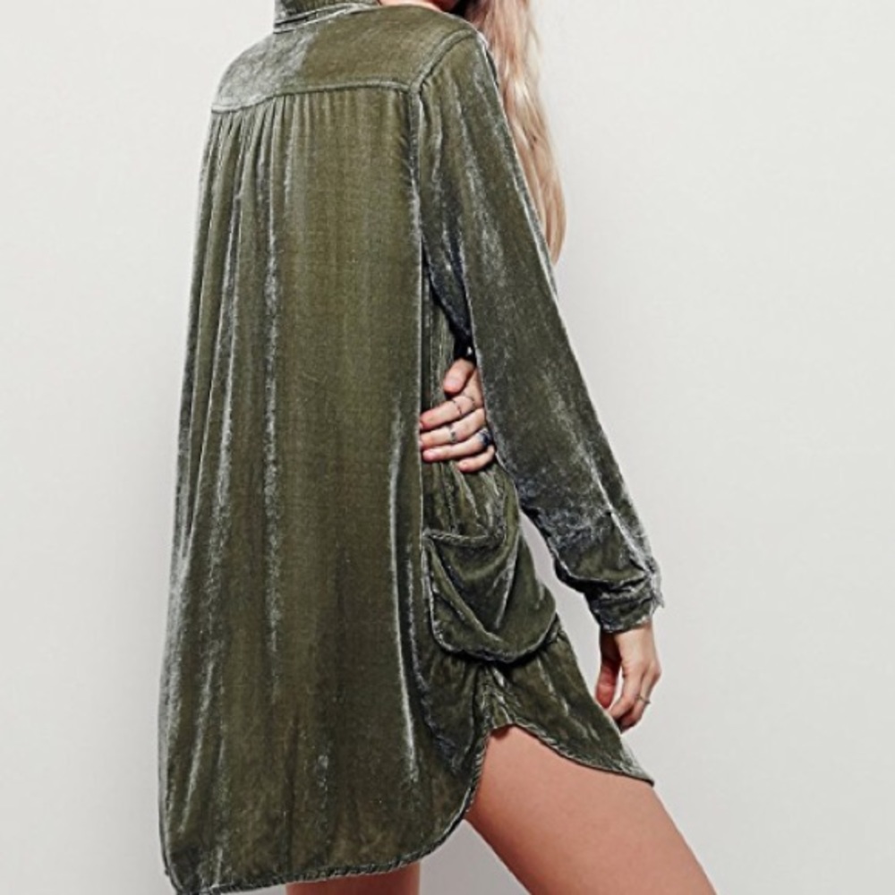 Velvet Shirt DRESS It Takes Two Tunic DRESS - Picture 4 of 8